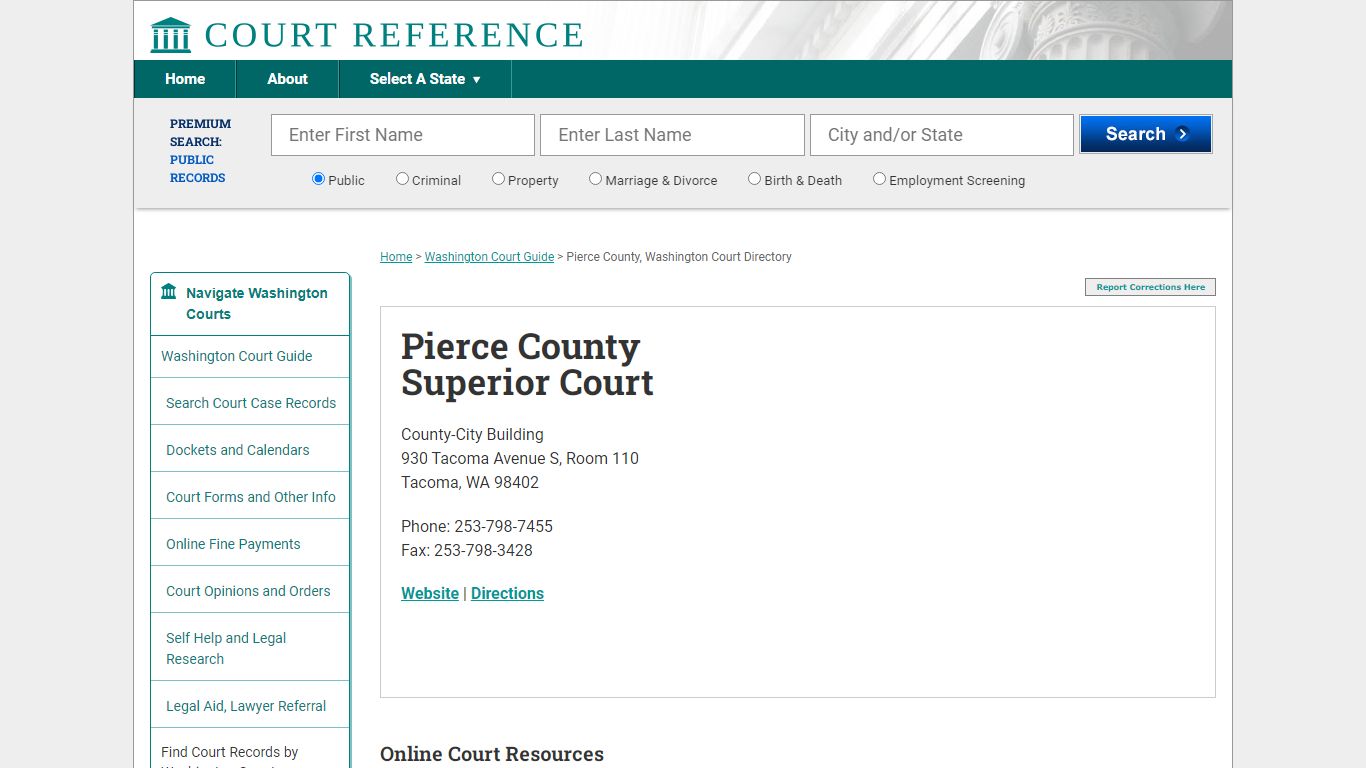 Pierce County Superior Court - CourtReference.com